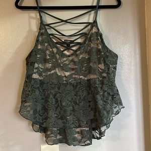 Express Lace Spaghetti Strap Top Size L